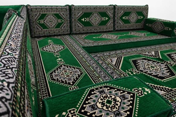 Tawarta Emerald Green Majlis – Arabic Floor Sofa Set, Made to Measure