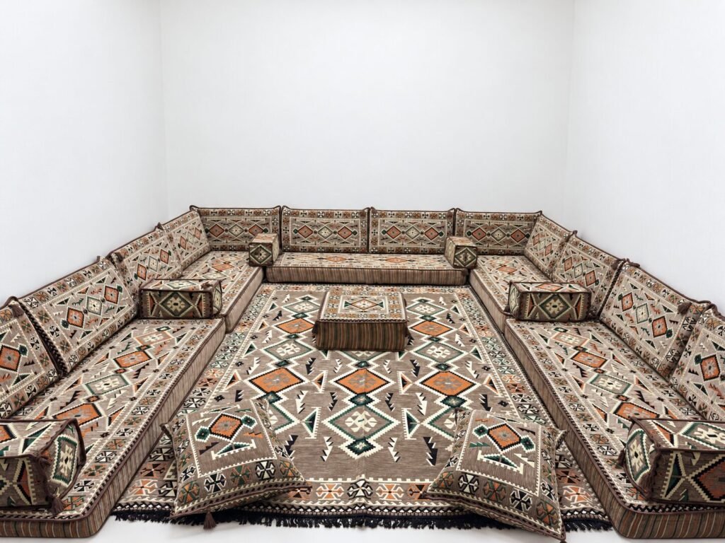 Tiris Sand Beige Majlis – Arabic Floor Sofa Set, Made to Measure