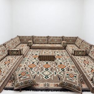 Tiris Sand Beige Majlis, beige Arabic majlis floor sofa
